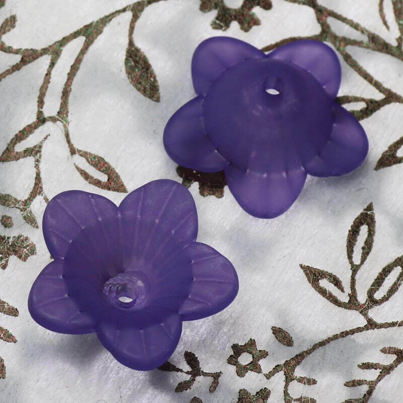 Acrylic beads violet flowers 17x8mm 10pcs YZKW105