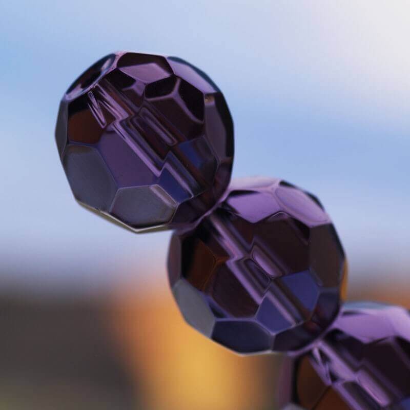 Cut glass ball, purple faceplate 14mm 1 pc SZSZKU1409