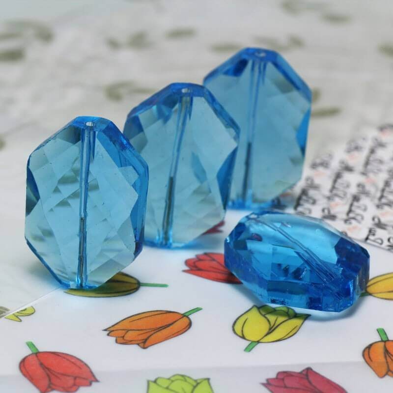 Ground glass bead, light blue 25x17x9mm 1pc SZSZSBFL2612