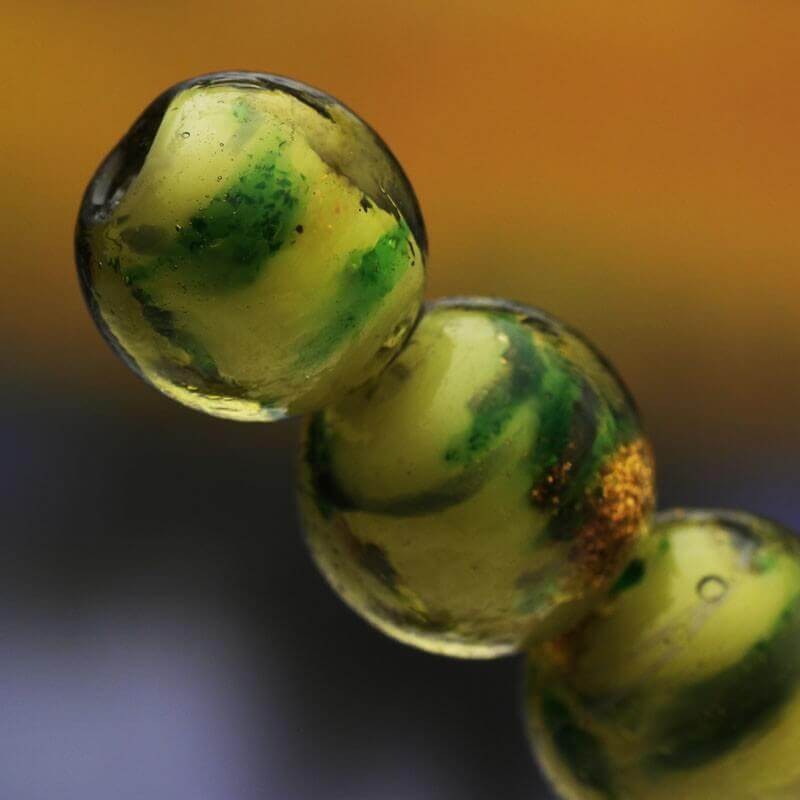 Lampwork olive ball 14mm TRAIL 1pc 155