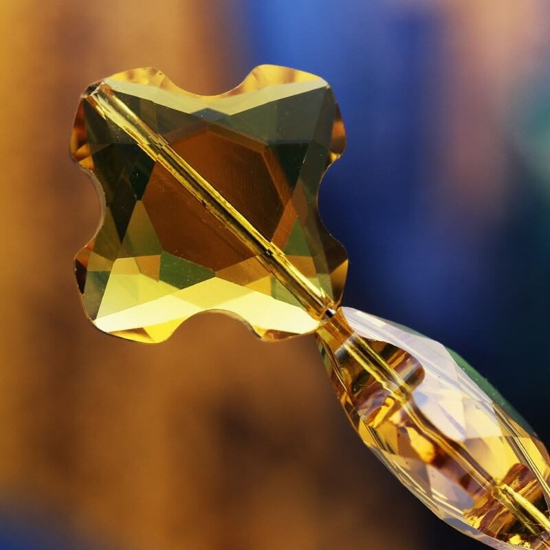 Crystal amber bead 22x22x7mm 1pc SZSZCR2202