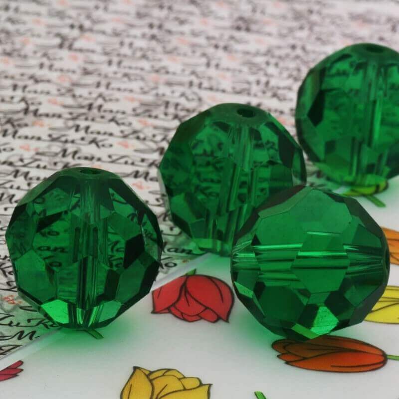 Kulka kryształowa szlifowana zielona 18mm 2szt SZSZKU1801